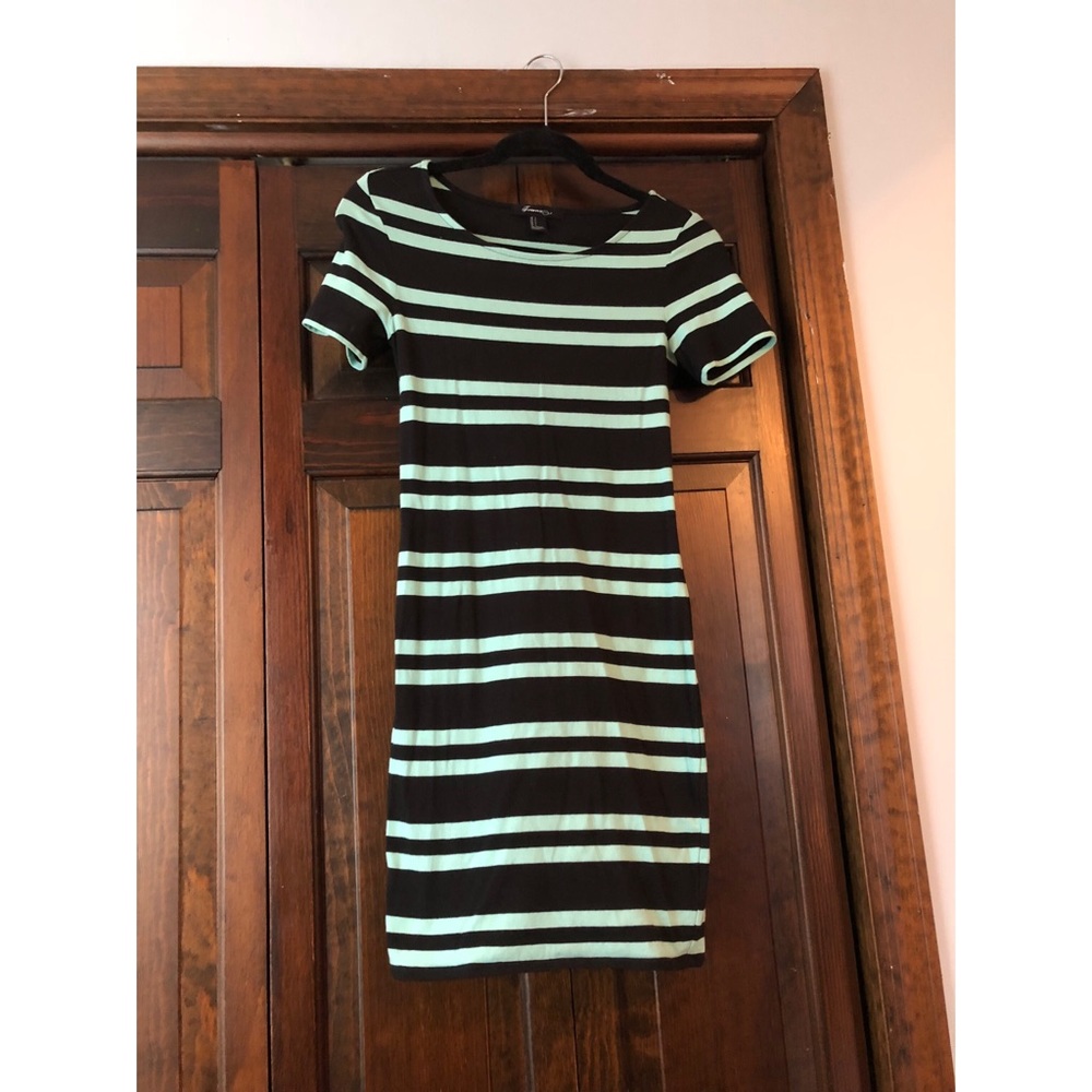 Forever 21 black&mint green cotton dress